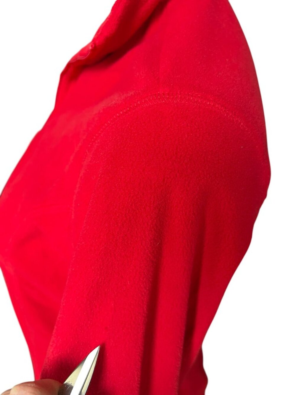 Lands End Womens' Pullover XS Red Plush With Logo 1/4 Zipper Long Sleeve Soft - Picture 6 of 9